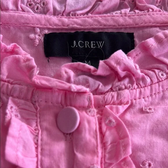 J.Crew Pink Ruffled Long Sleeve Blouse - Picture 4 of 7